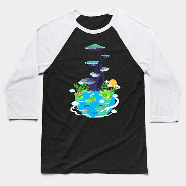 The Earth Loves Mashroom Baseball T-Shirt by NICHE&NICHE